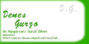 denes gurzo business card